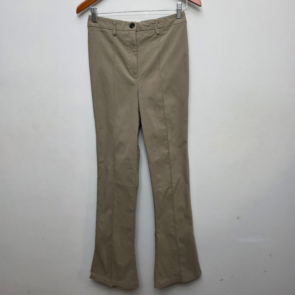 Topshop Womens Trousers US 6 UK 10 Beige Flare Leg Career‎ Casual Pants